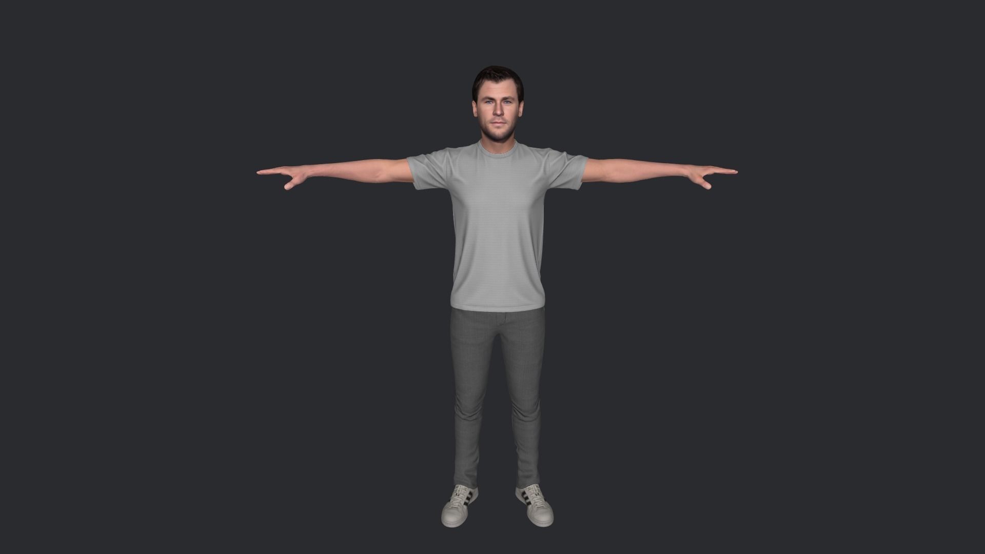 Chris Hemsworth Hyper Realistic Full Body Rigged Character 3D model_24