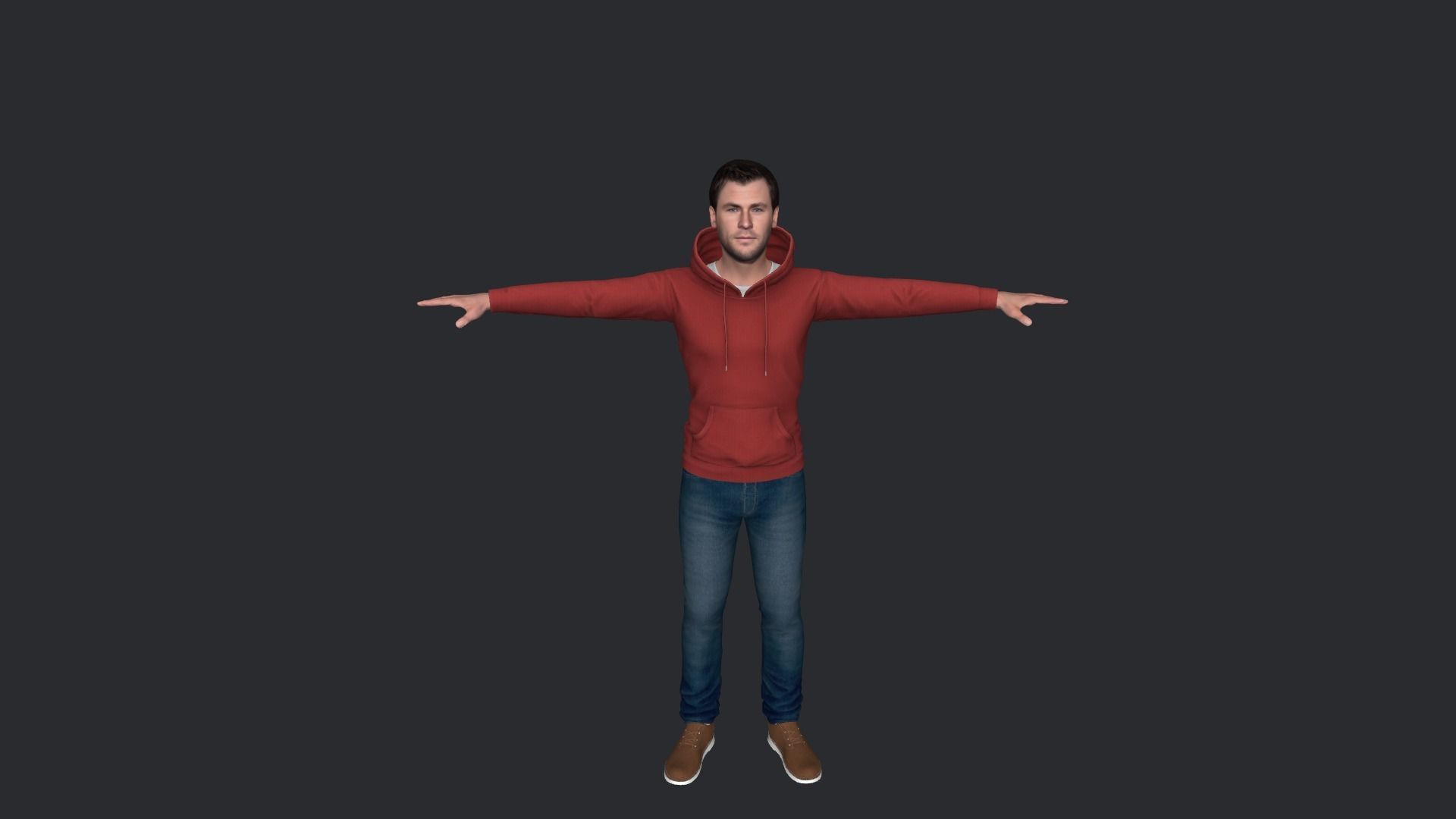 Chris Hemsworth Hyper Realistic Full Body Rigged Character 3D model_13