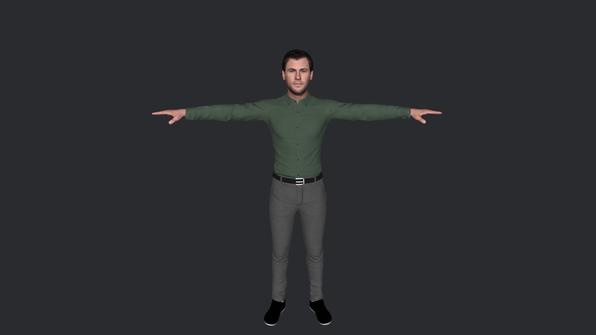 Chris Hemsworth Hyper Realistic Full Body Rigged Character 3D model_2