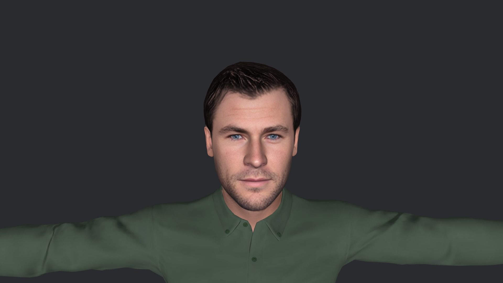 Chris Hemsworth Hyper Realistic Full Body Rigged Character 3D model_36
