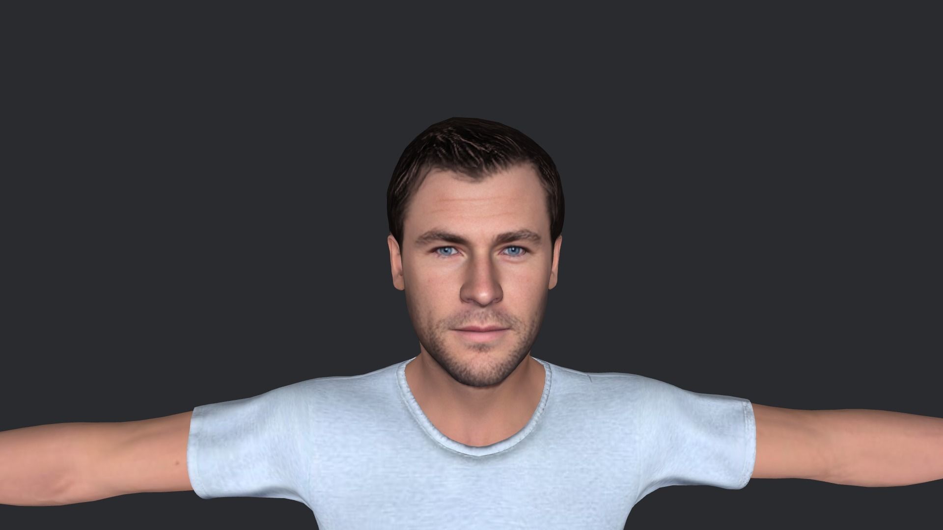 Chris Hemsworth Hyper Realistic Full Body Rigged Character 3D model_5