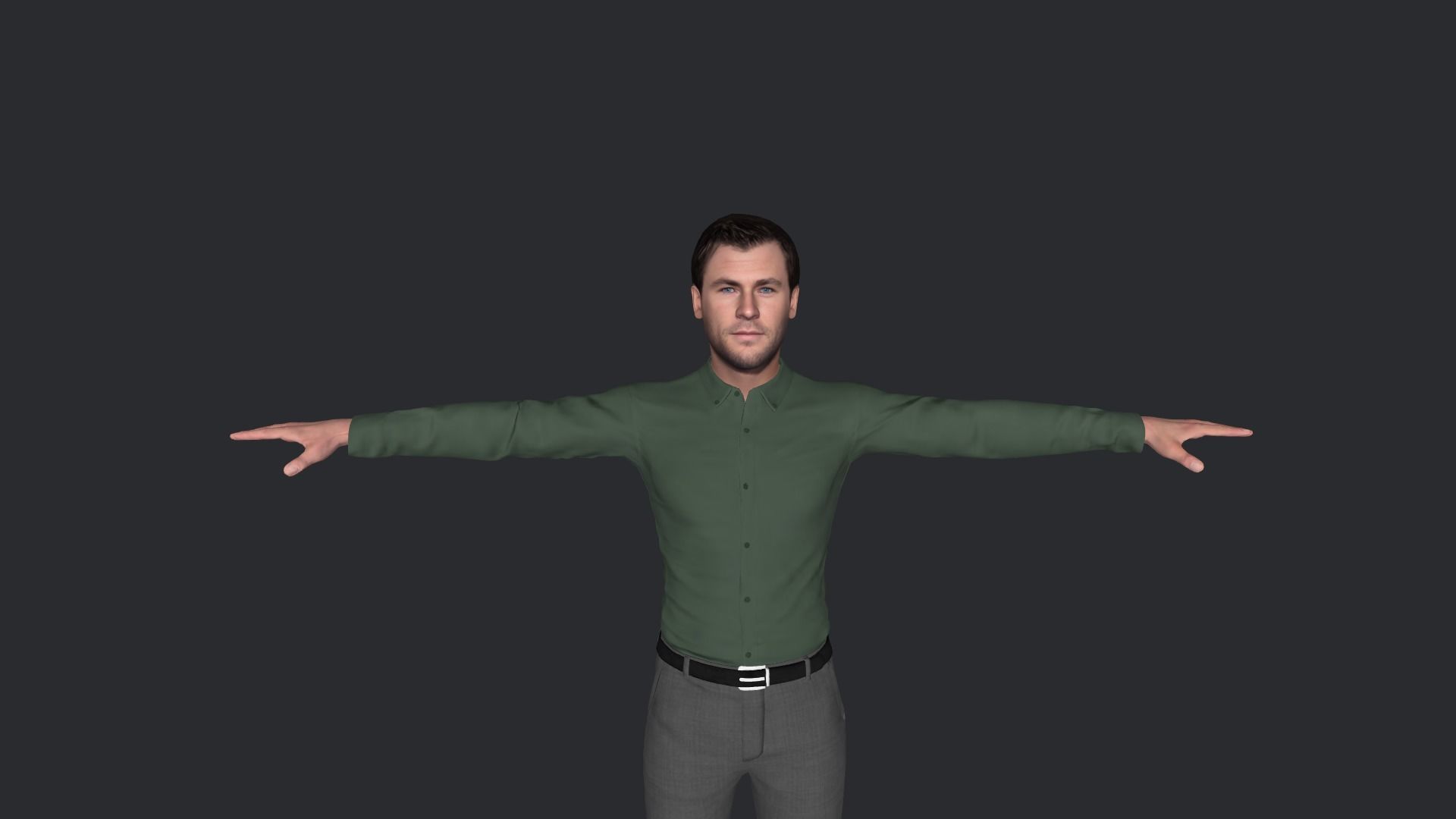 Chris Hemsworth Hyper Realistic Full Body Rigged Character 3D model_37
