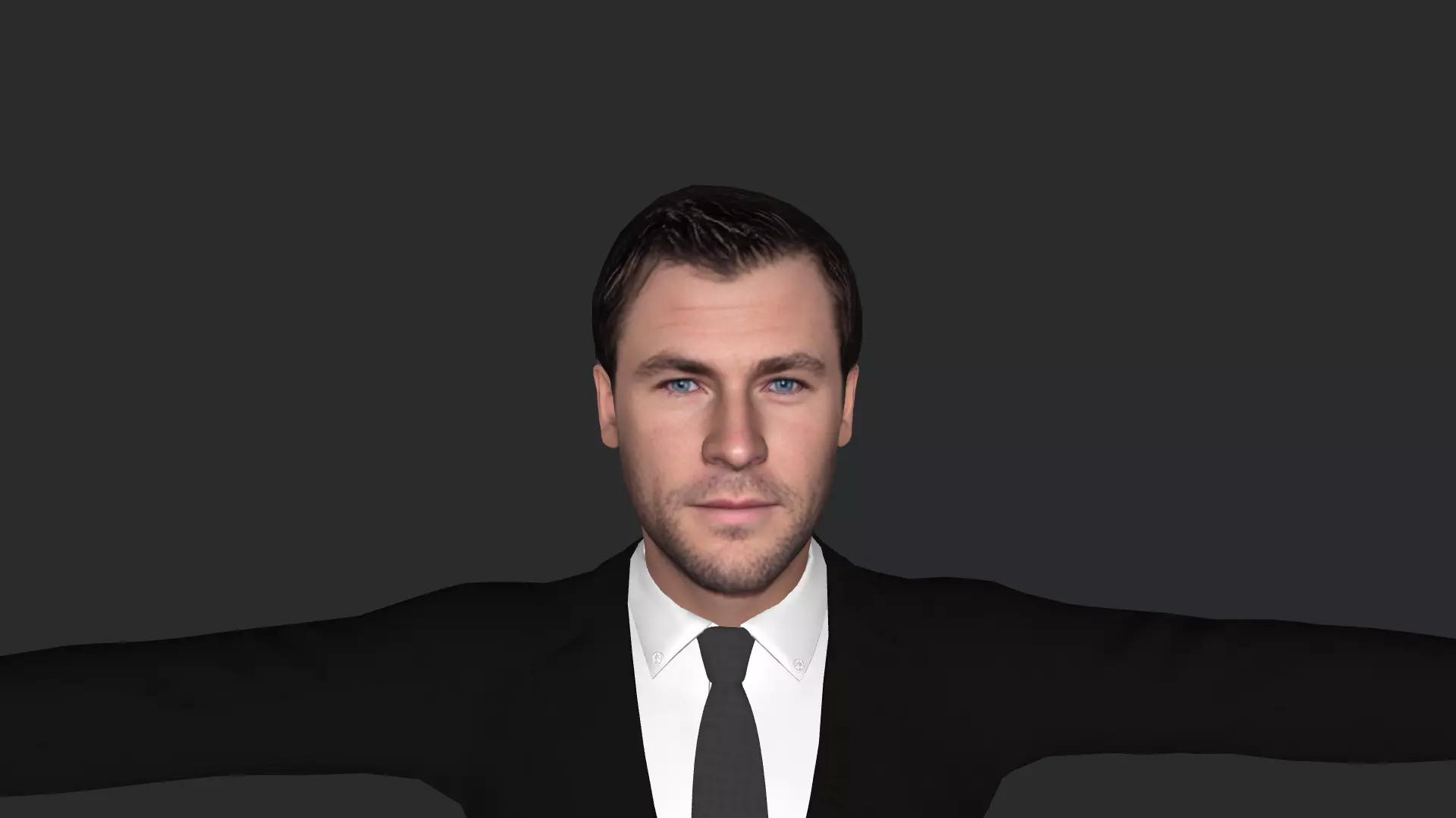 Chris Hemsworth Hyper Realistic Full Body Rigged Character 3D model_0
