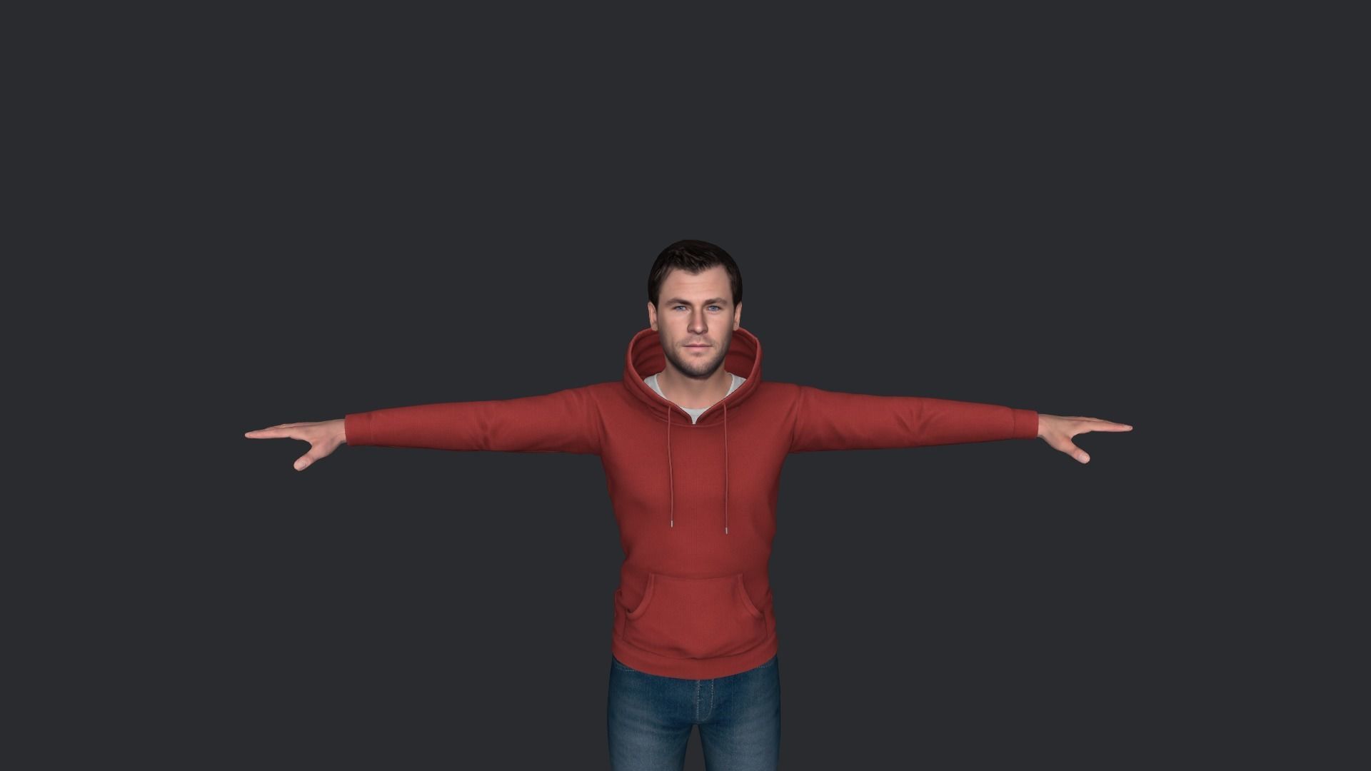 Chris Hemsworth Hyper Realistic Full Body Rigged Character 3D model_11