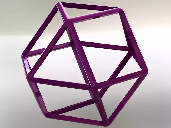 Wireframe Shape Cuboctahedron 3D print model