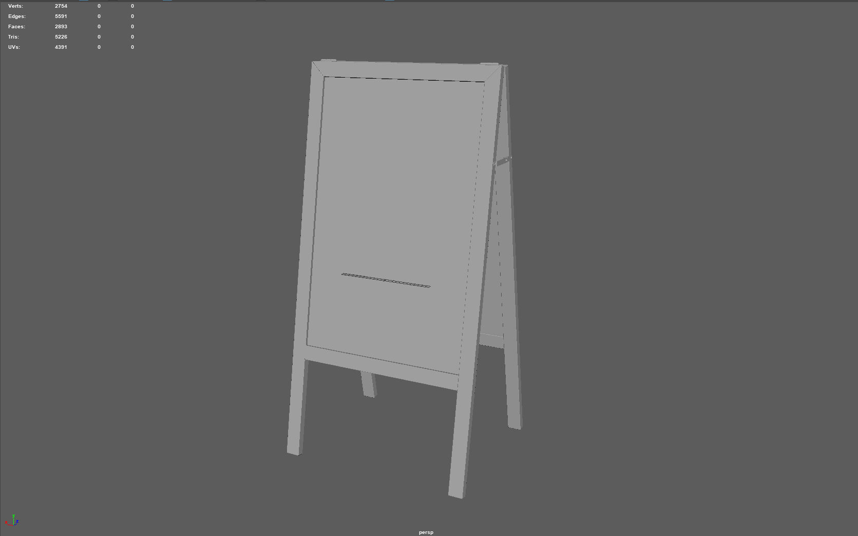 Restaurant Blackboard Low-poly 3D model_4