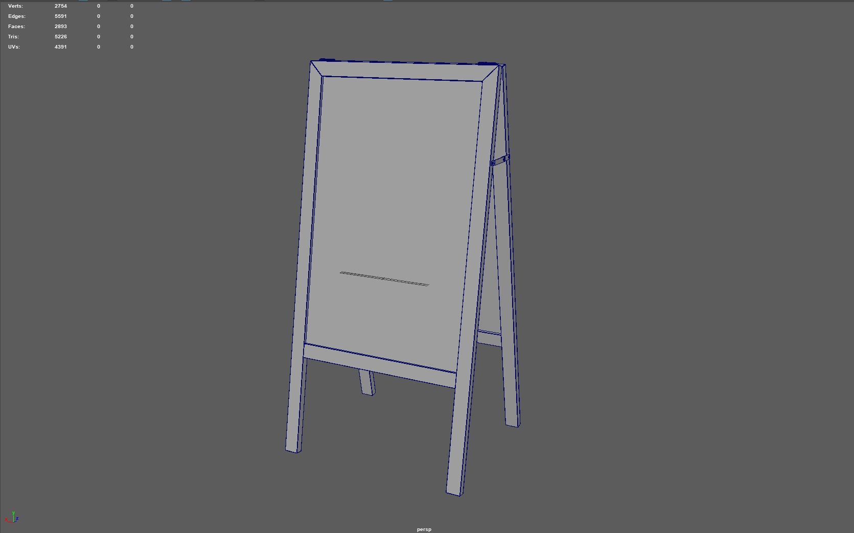 Restaurant Blackboard Low-poly 3D model_6