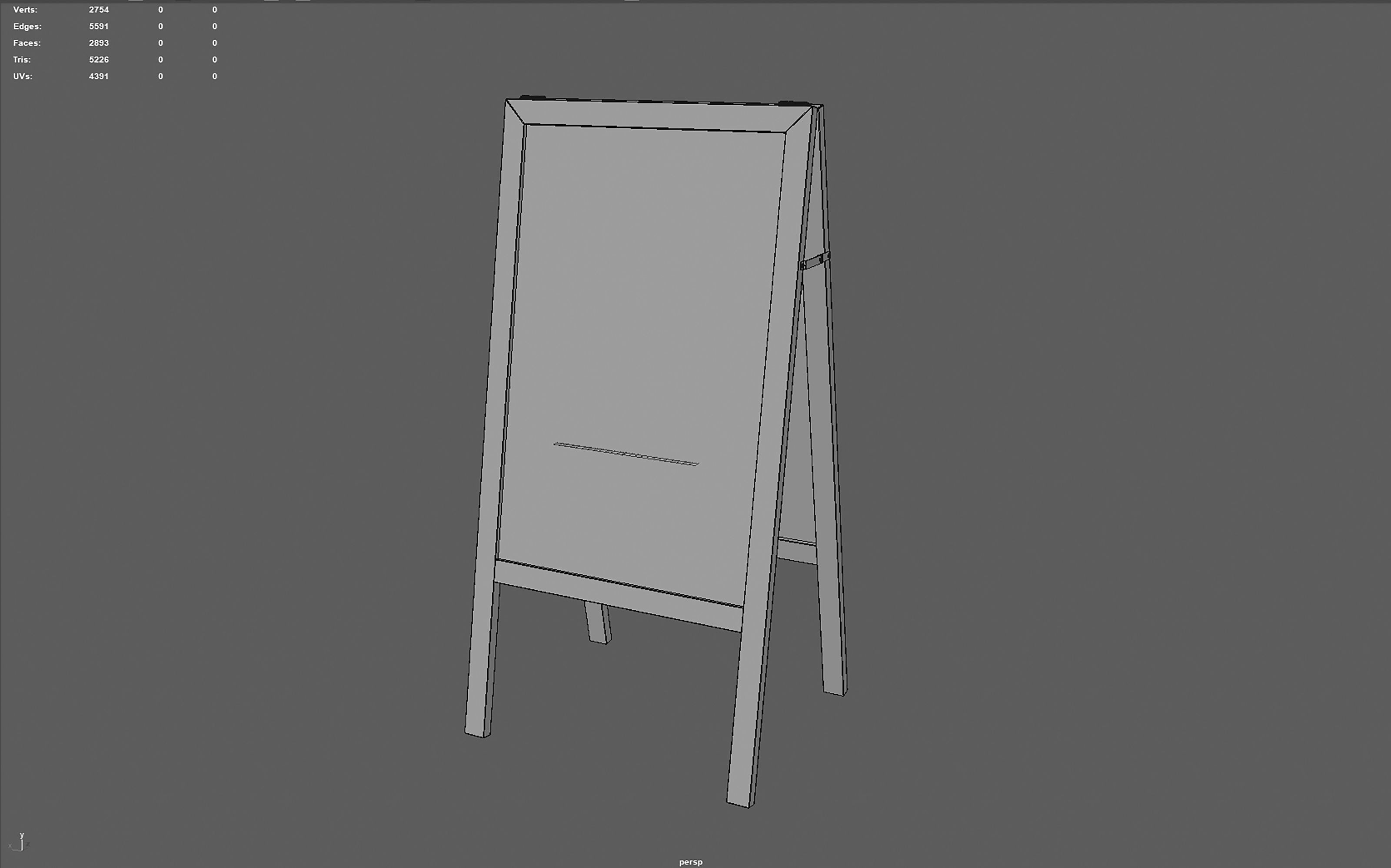 Restaurant Blackboard Low-poly 3D model_13