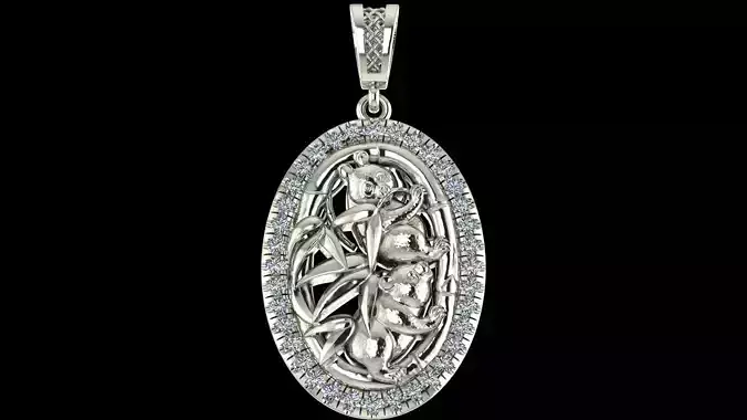 Panda Pendant 3D-Printable Ornamental Jewelry Design 3D print model