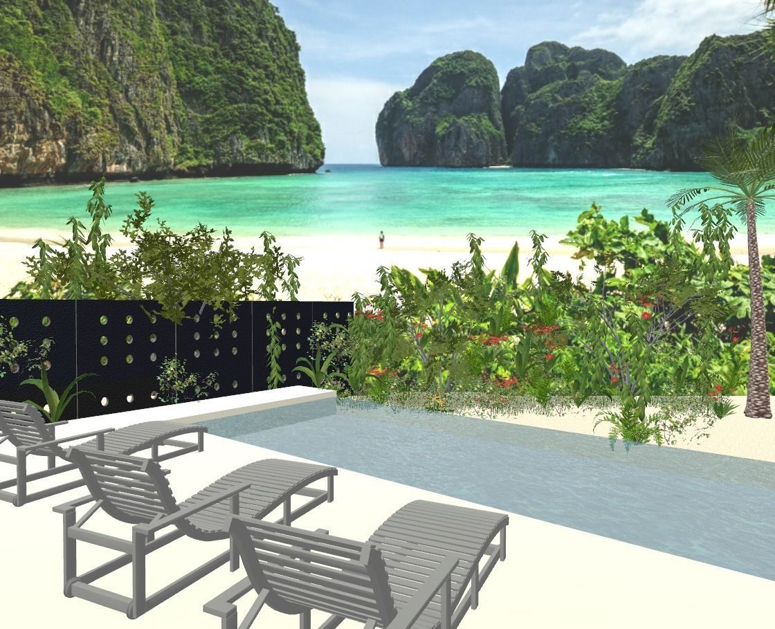 Maya Bay Island Thailand  Low-poly 3D model_4