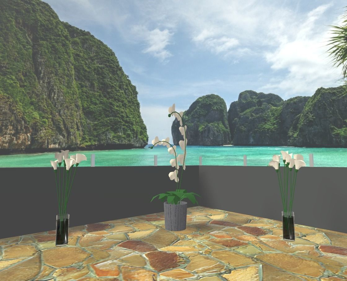 Maya Bay Island Thailand  Low-poly 3D model_41
