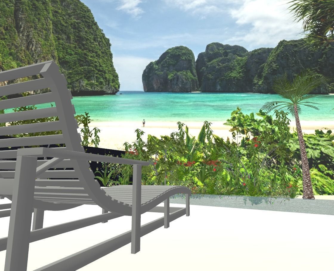 Maya Bay Island Thailand  Low-poly 3D model_5