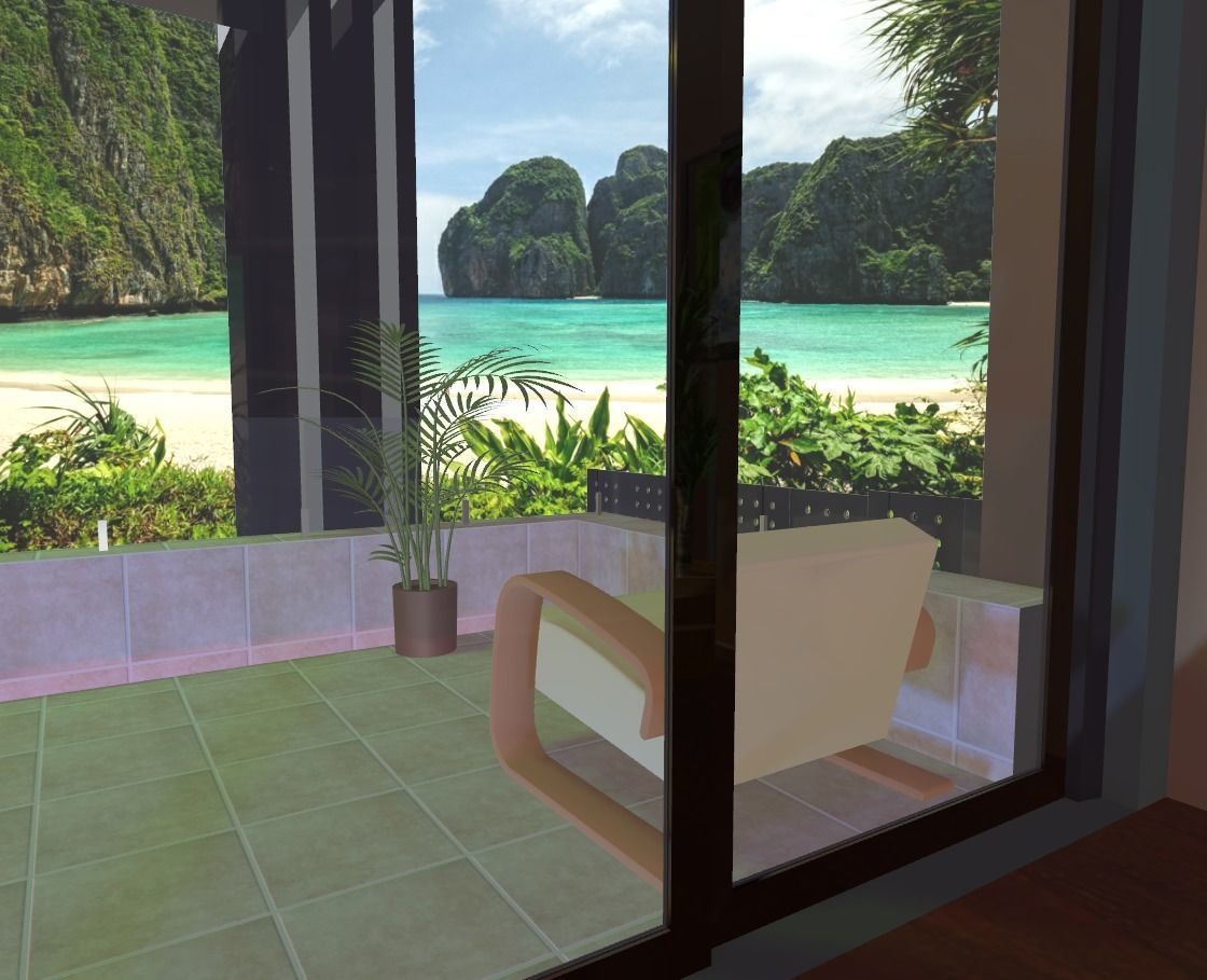 Maya Bay Island Thailand  Low-poly 3D model_28