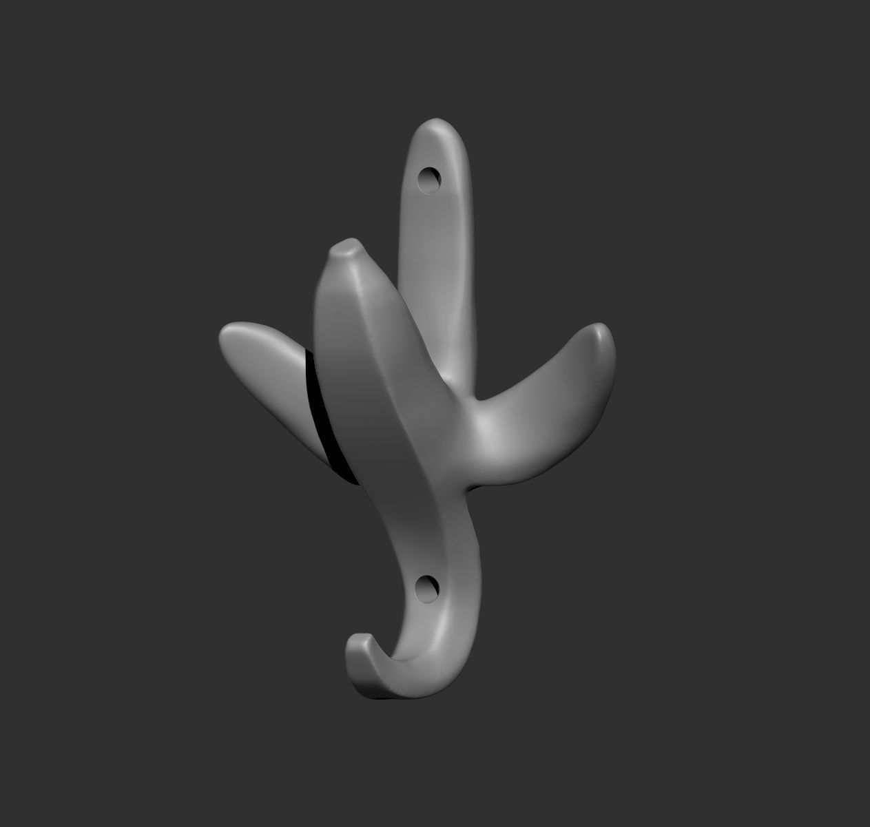 Banana Wall Hook 3D print model_15