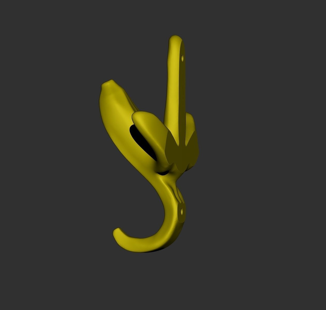 Banana Wall Hook 3D print model_7