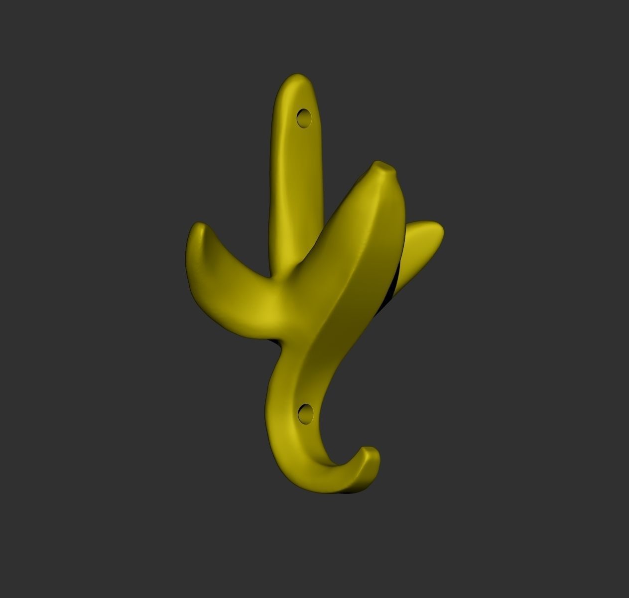 Banana Wall Hook 3D print model_5