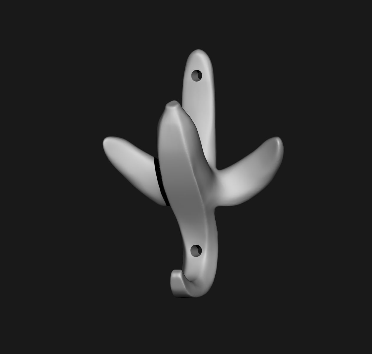 Banana Wall Hook 3D print model_2