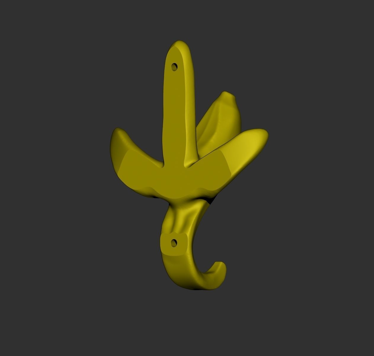 Banana Wall Hook 3D print model_4