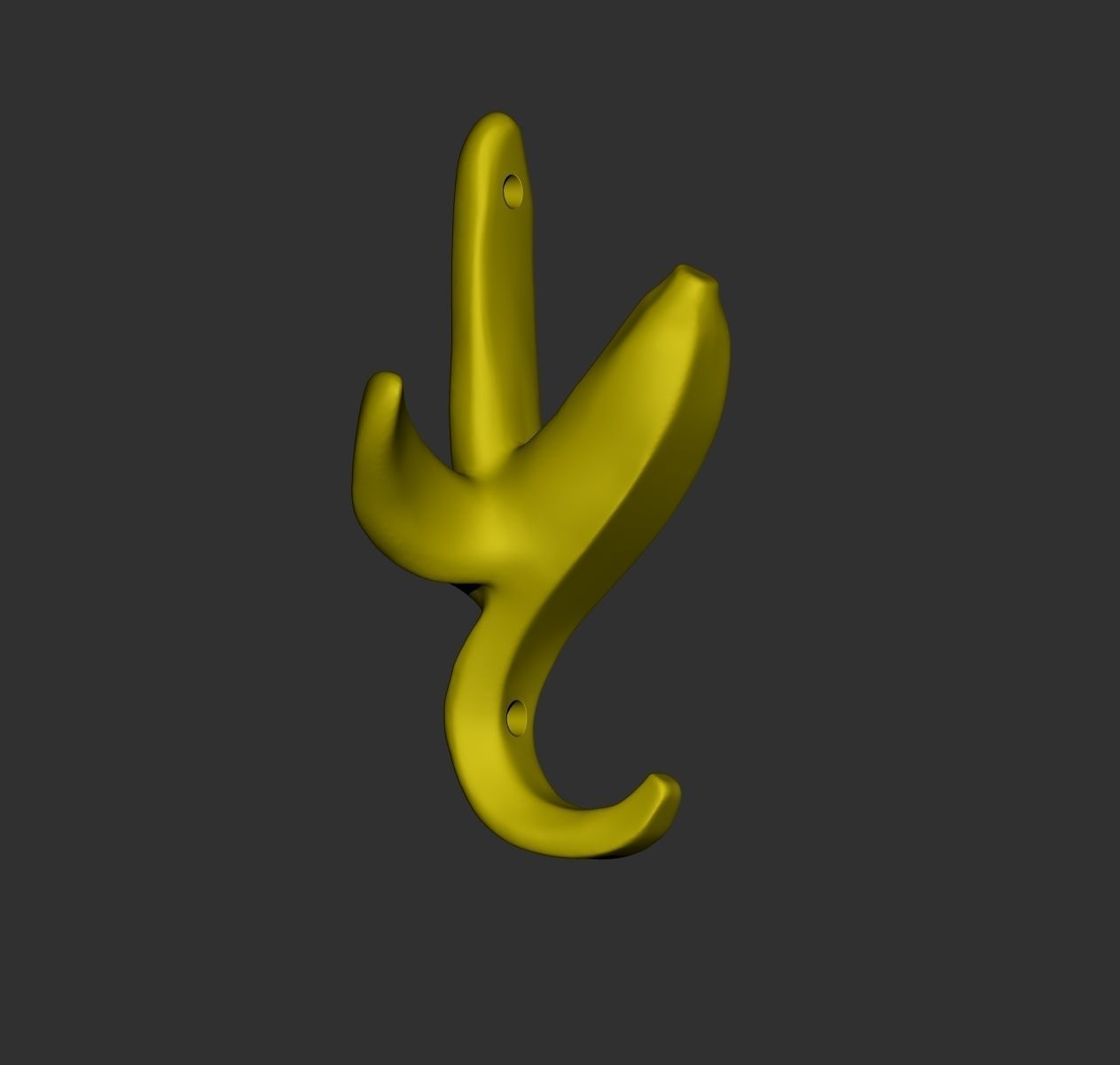 Banana Wall Hook 3D print model_16