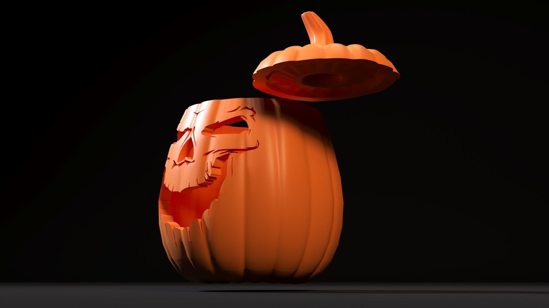 Scary halloween pumpkin 3D print model_22