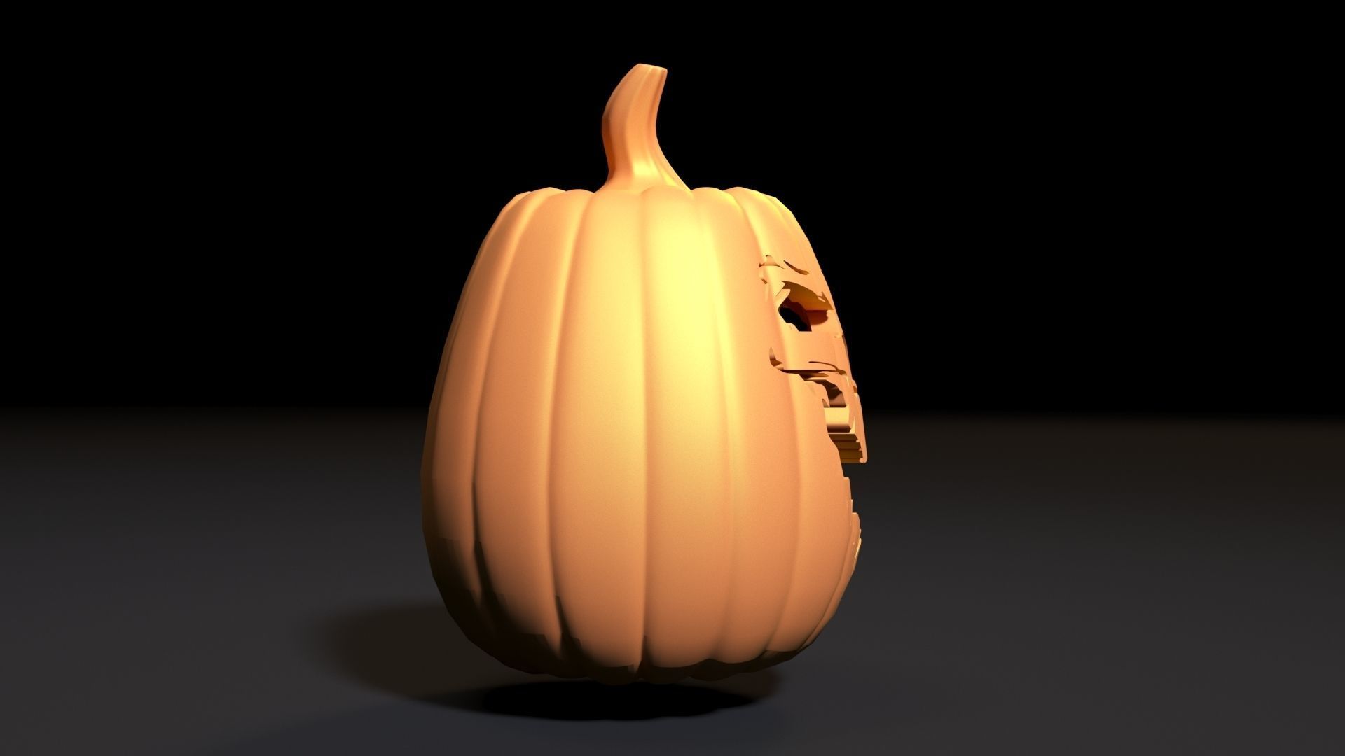 Scary halloween pumpkin 3D print model_8