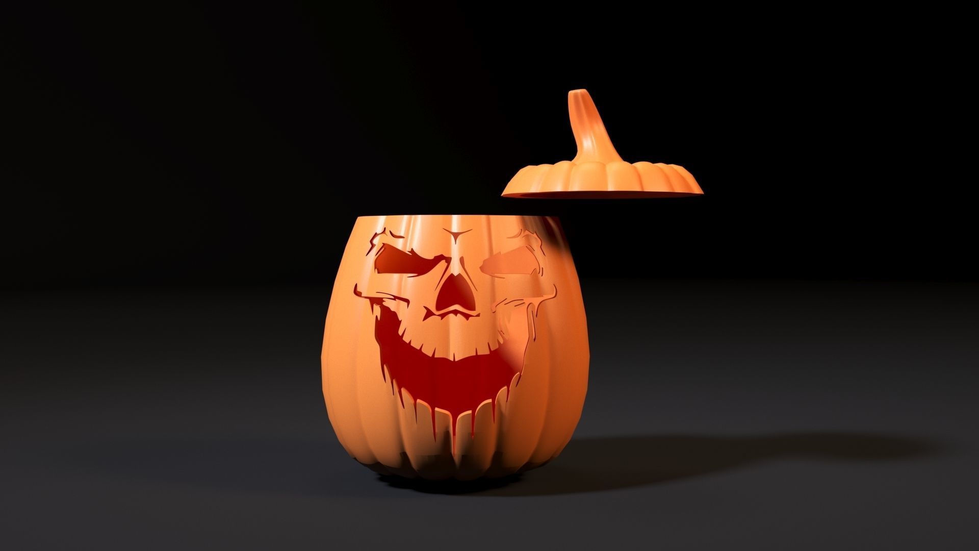 Scary halloween pumpkin 3D print model_2