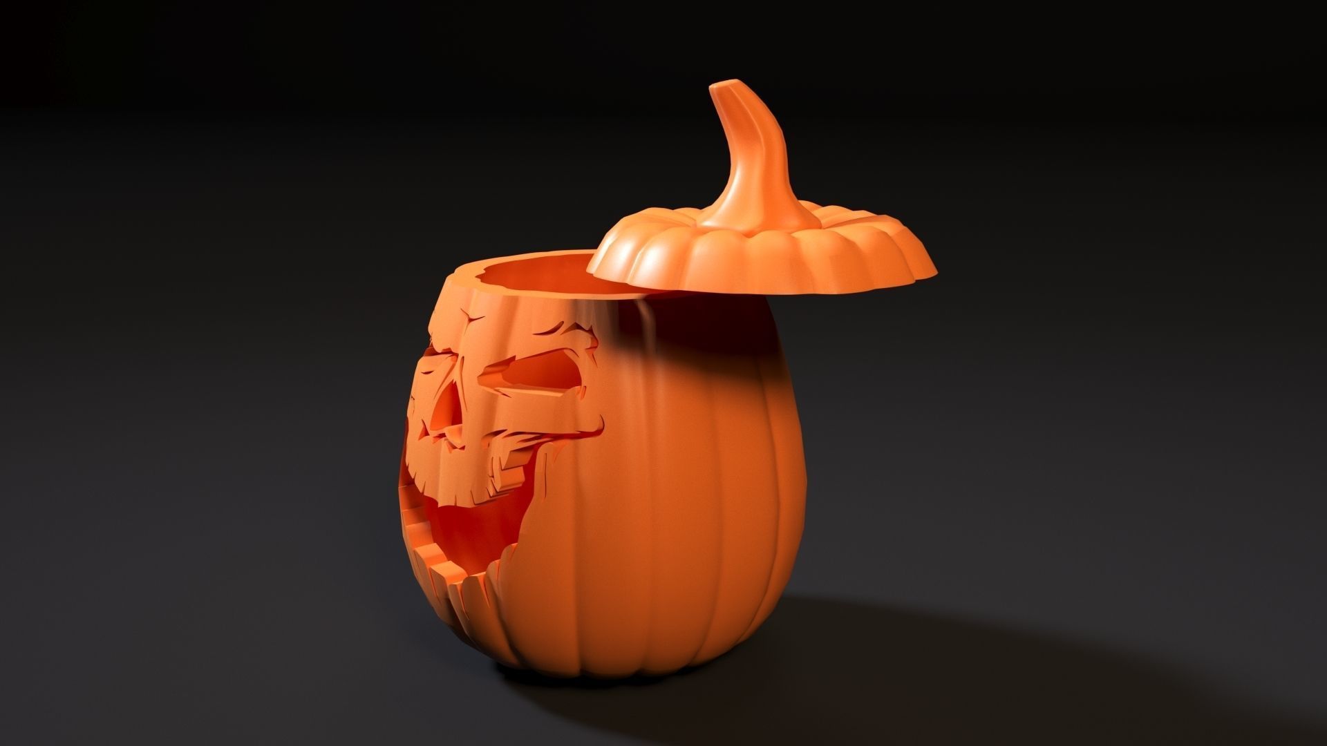 Scary halloween pumpkin 3D print model_14