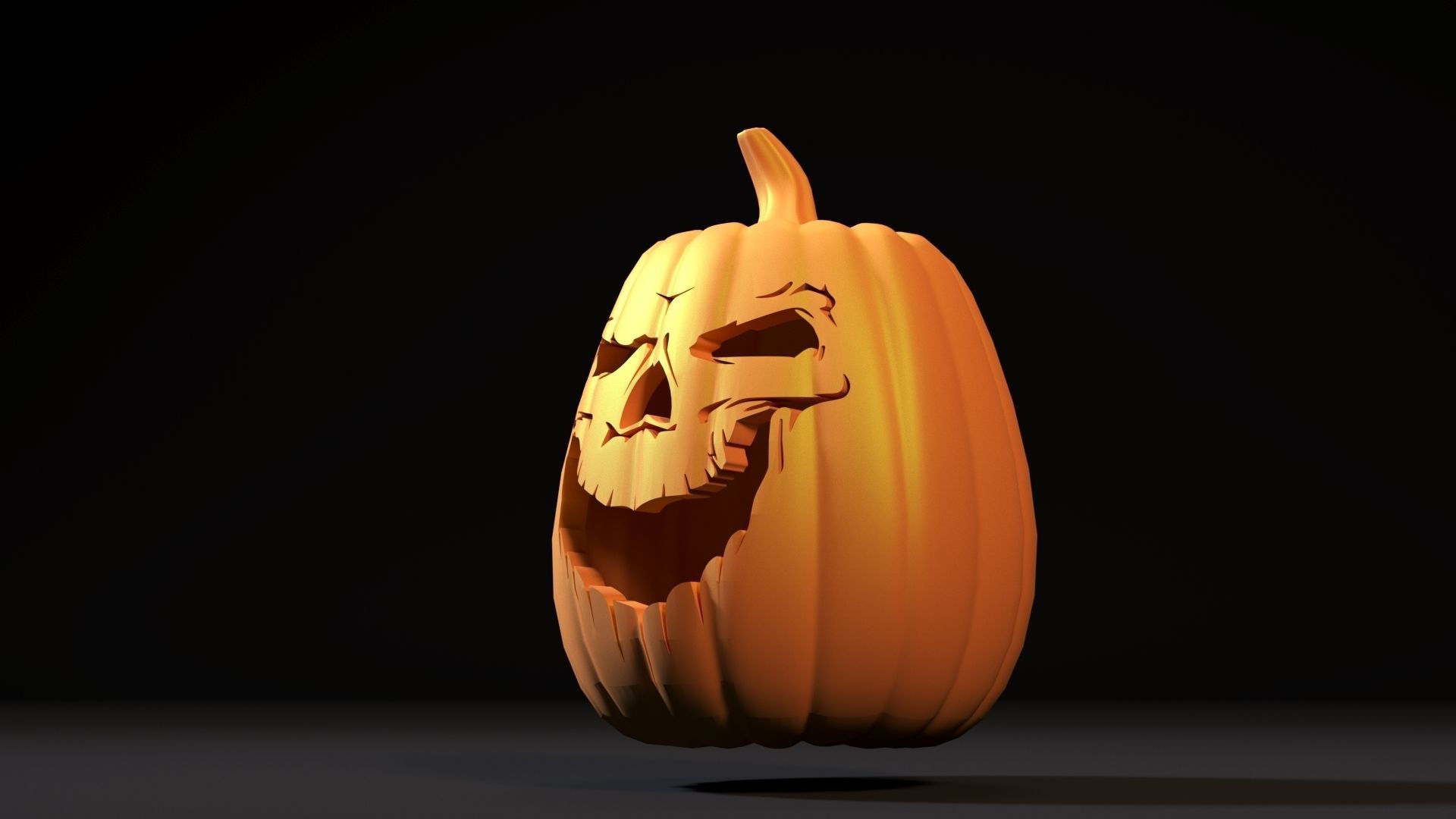 Scary halloween pumpkin 3D print model_11