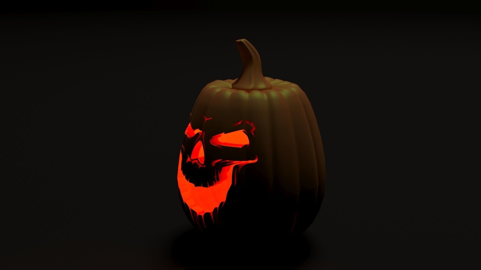 Scary halloween pumpkin 3D print model_12
