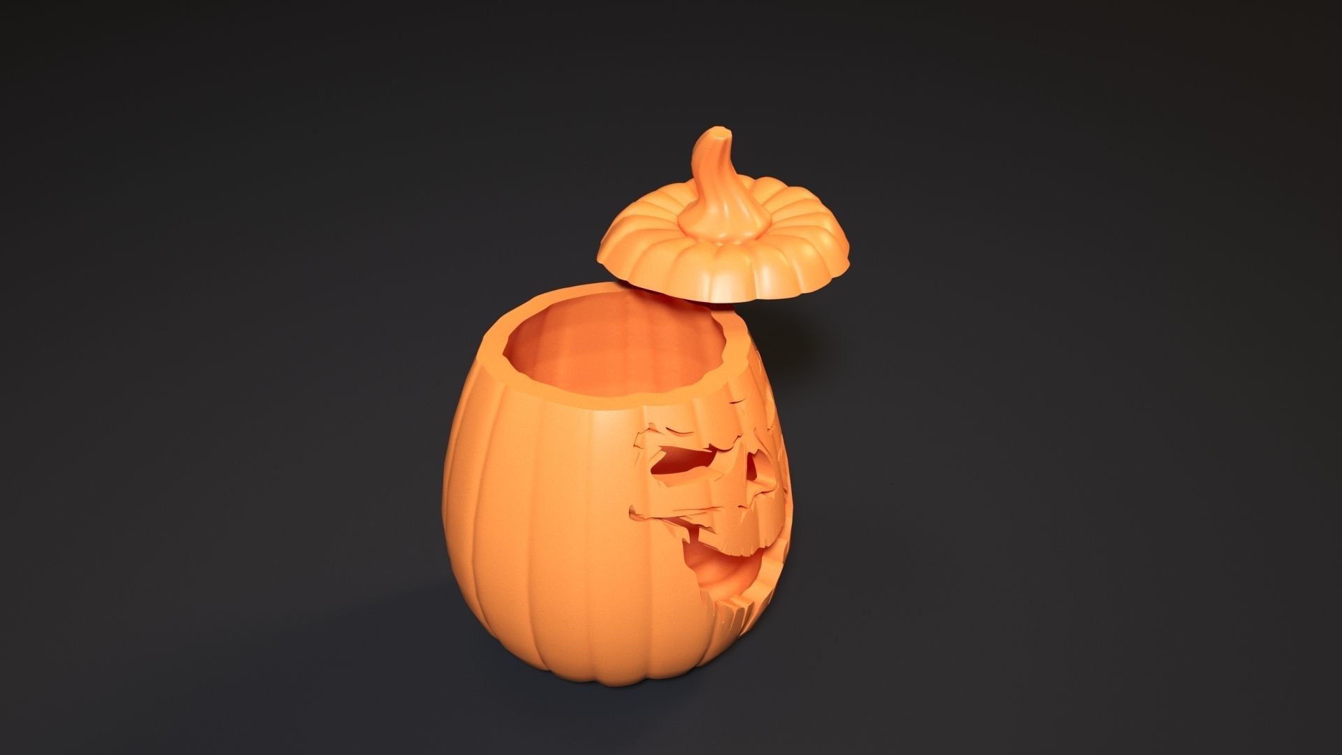Scary halloween pumpkin 3D print model_20
