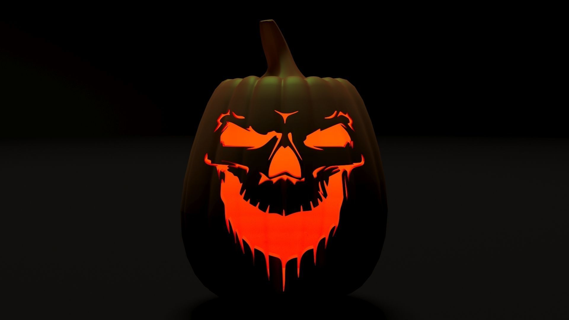 Scary halloween pumpkin 3D print model_1