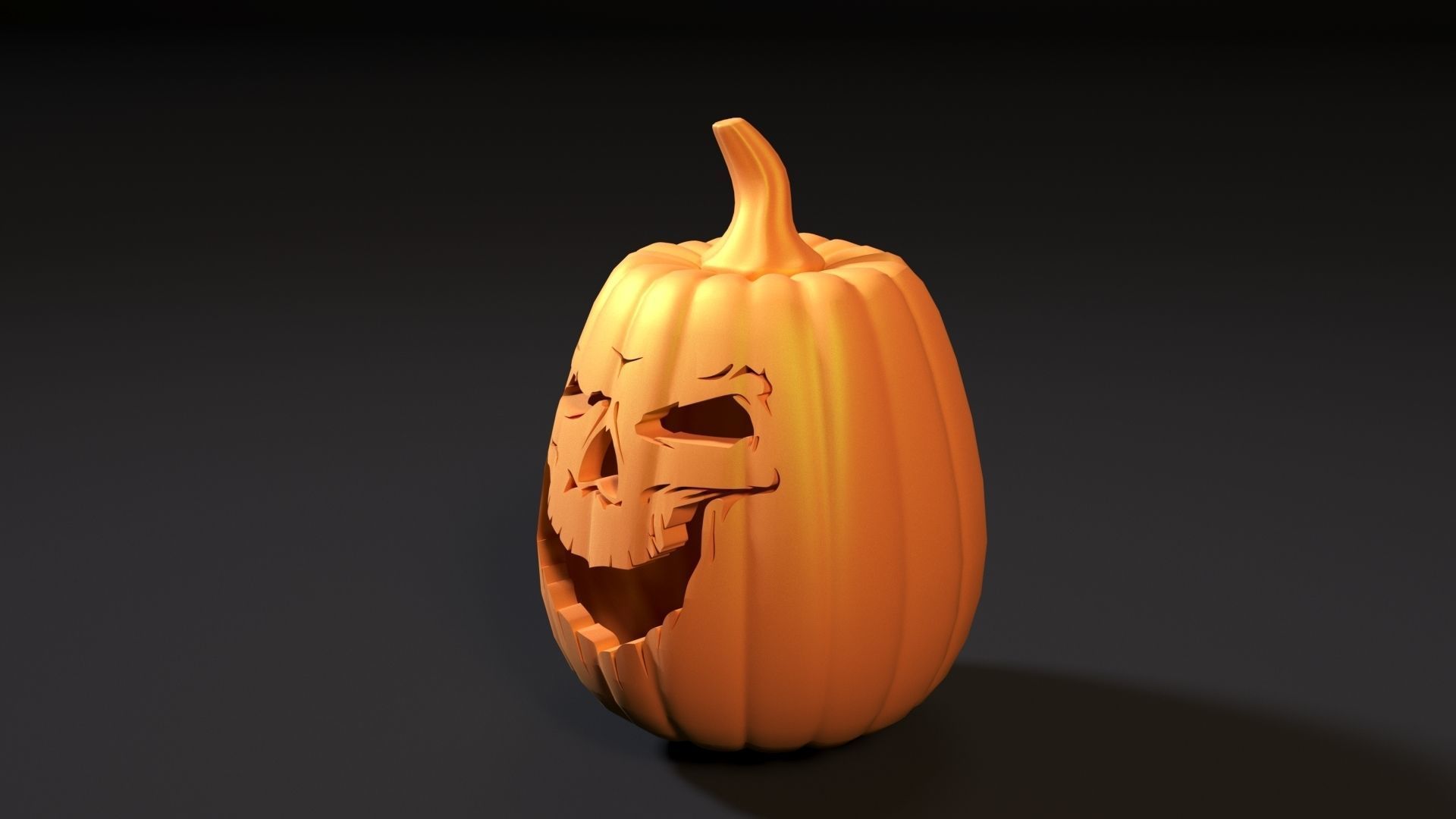 Scary halloween pumpkin 3D print model_3