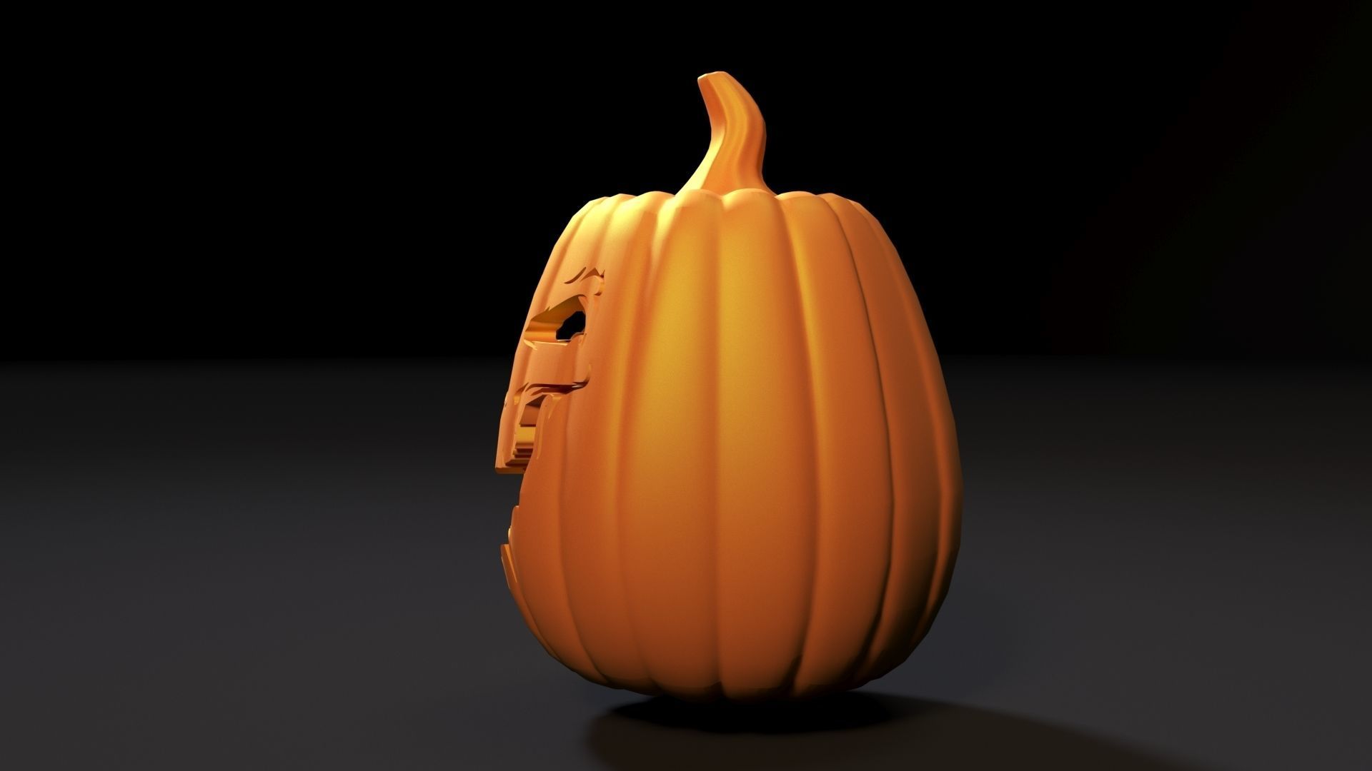 Scary halloween pumpkin 3D print model_4