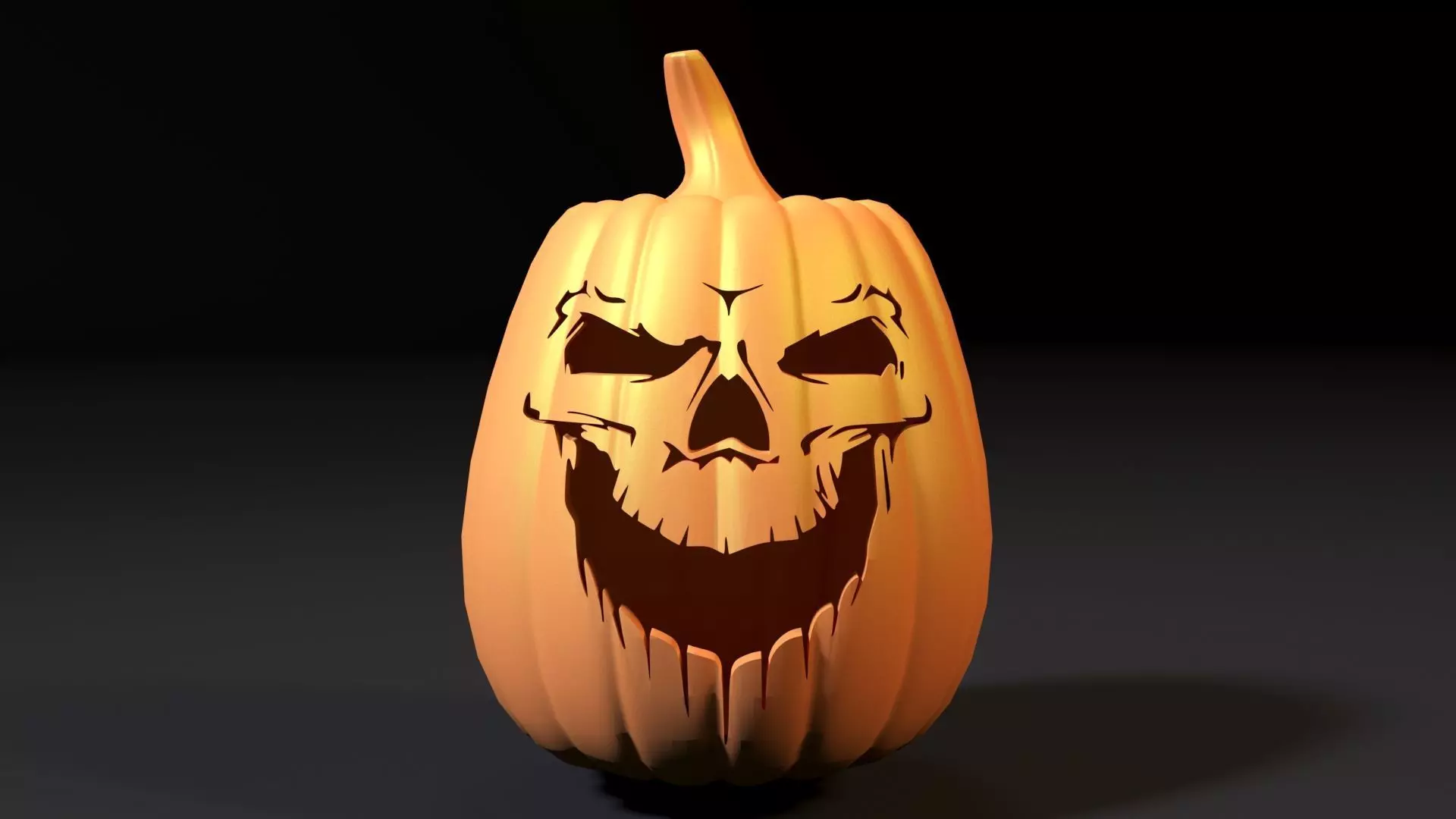 Scary halloween pumpkin 3D print model_0