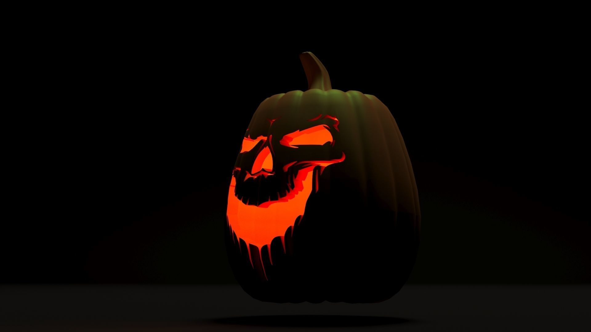 Scary halloween pumpkin 3D print model_13