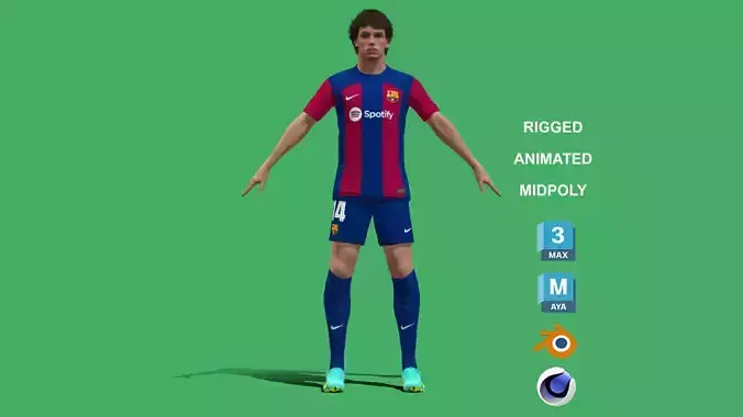 3D Rigged Joao Felix Barcelona 2024