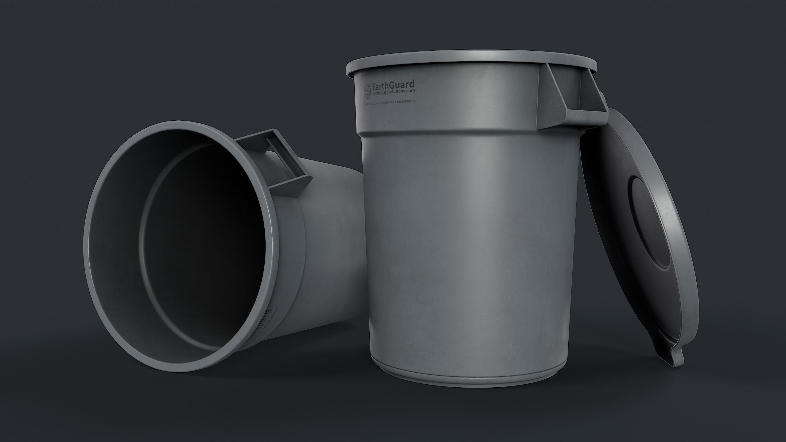 Street Trash Can 39 PBR Game Ready Low-poly 3D model_4