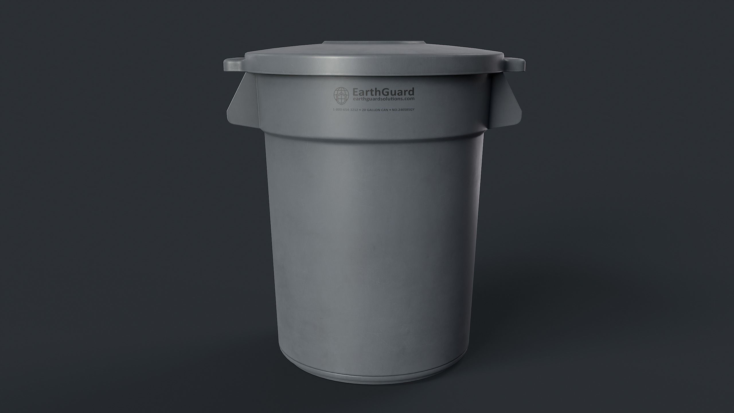 Street Trash Can 39 PBR Game Ready Low-poly 3D model_9