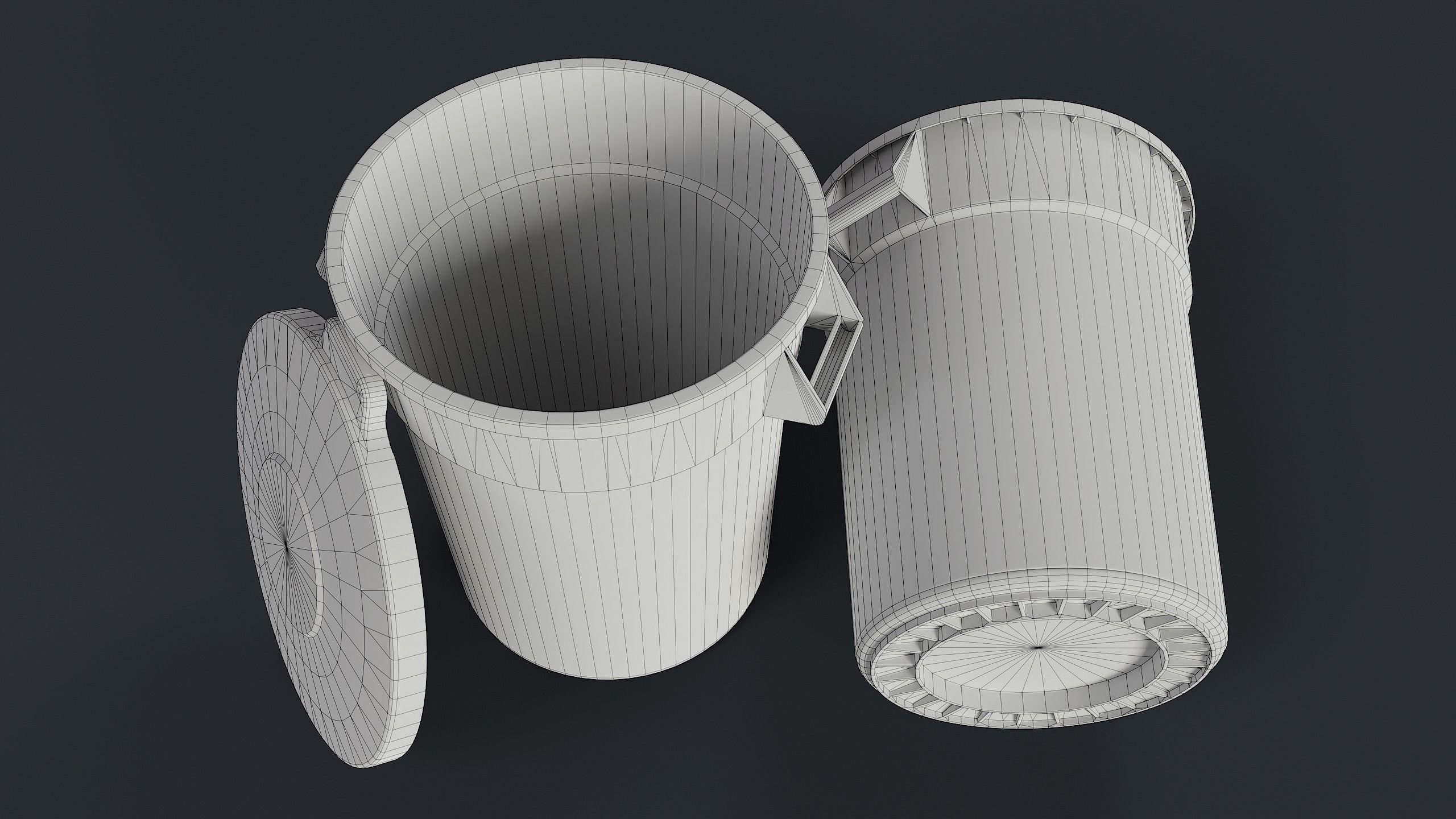 Street Trash Can 39 PBR Game Ready Low-poly 3D model_23