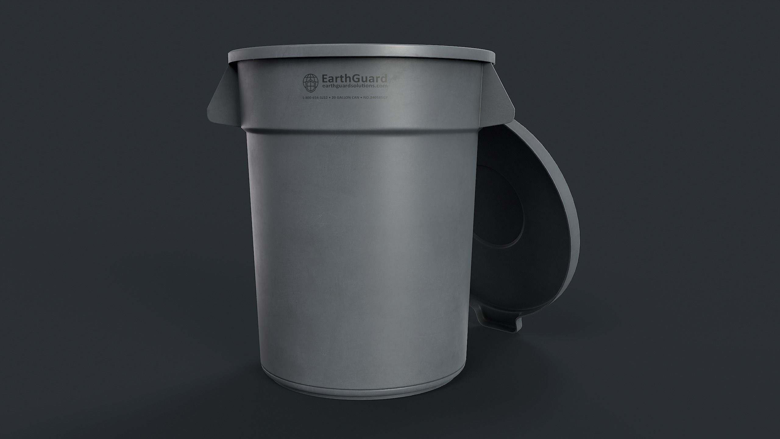 Street Trash Can 39 PBR Game Ready Low-poly 3D model_6