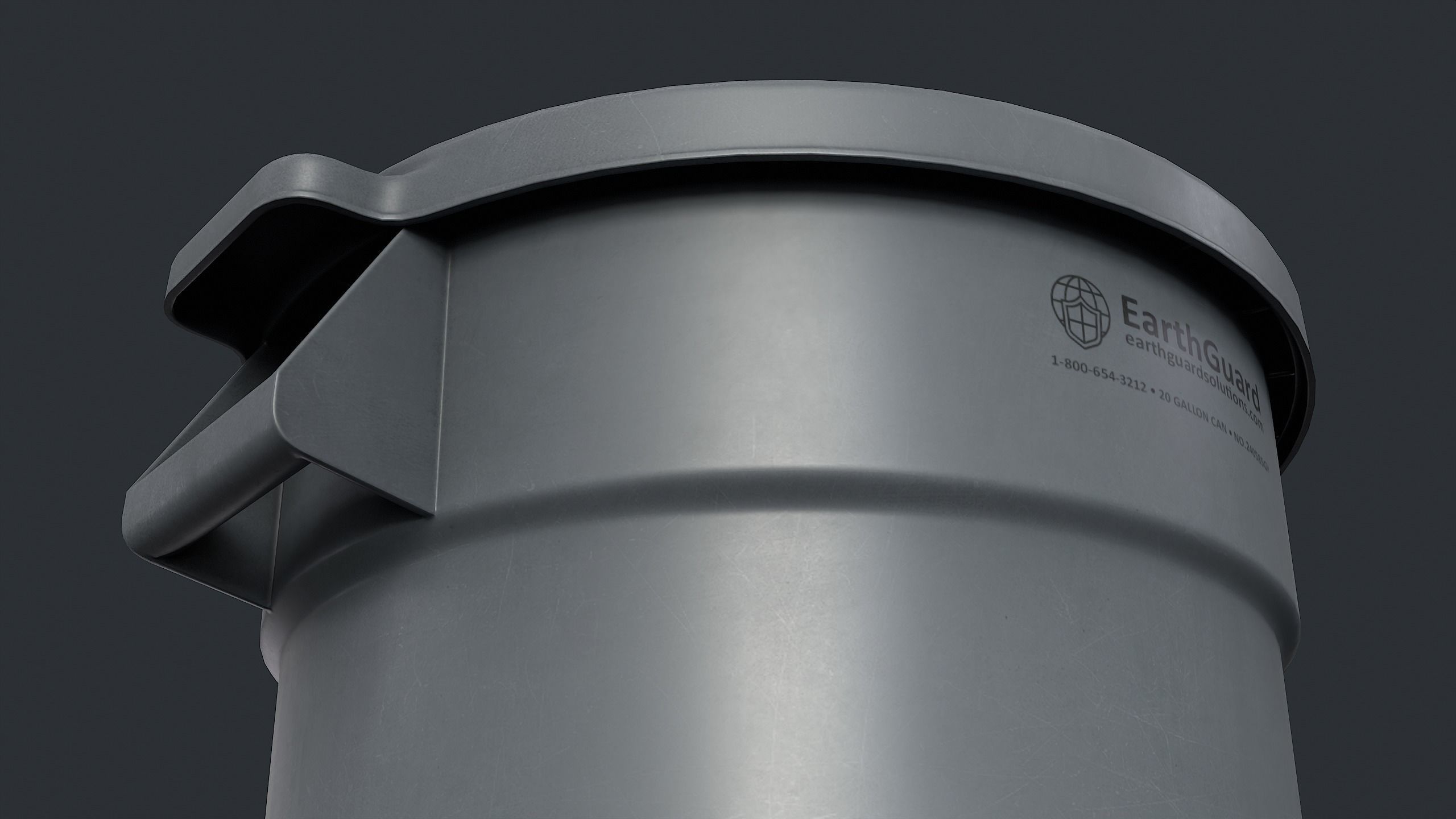 Street Trash Can 39 PBR Game Ready Low-poly 3D model_11