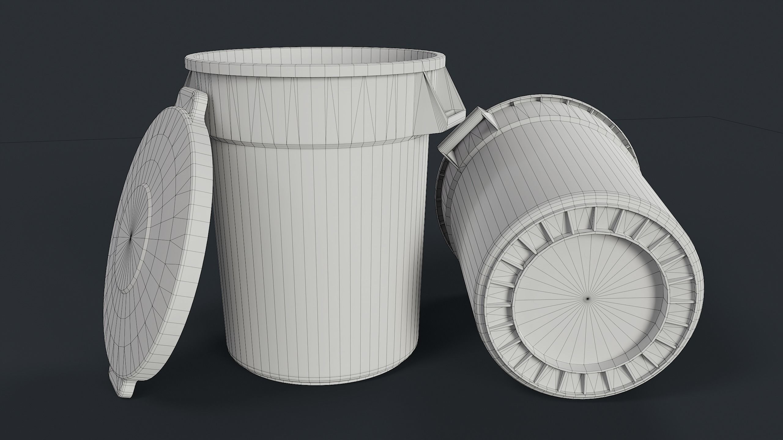 Street Trash Can 39 PBR Game Ready Low-poly 3D model_22
