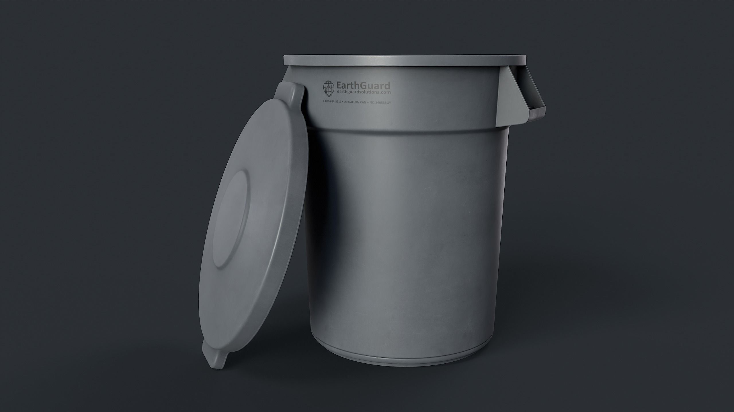 Street Trash Can 39 PBR Game Ready Low-poly 3D model_5