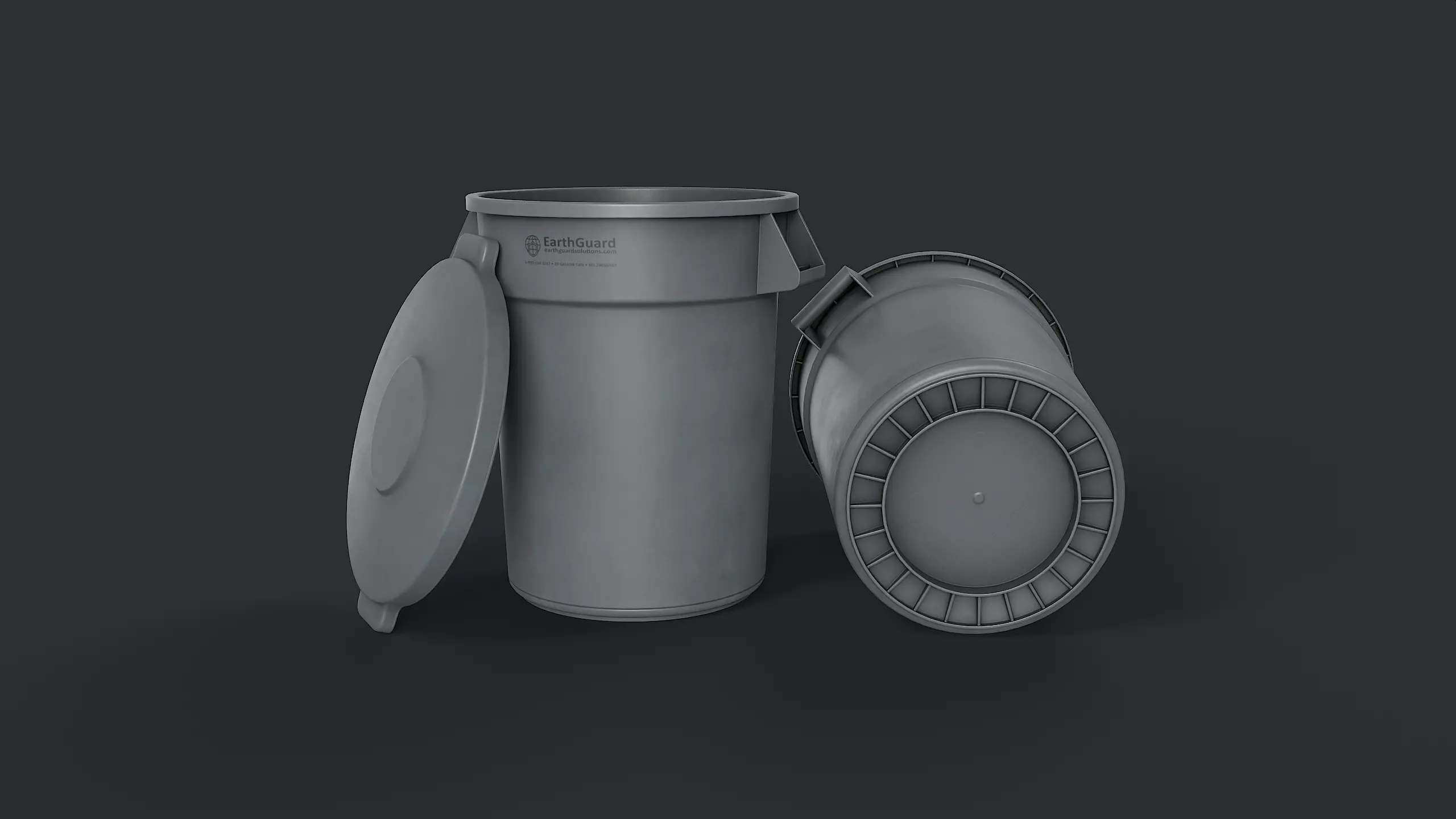 Street Trash Can 39 PBR Game Ready Low-poly 3D model_0