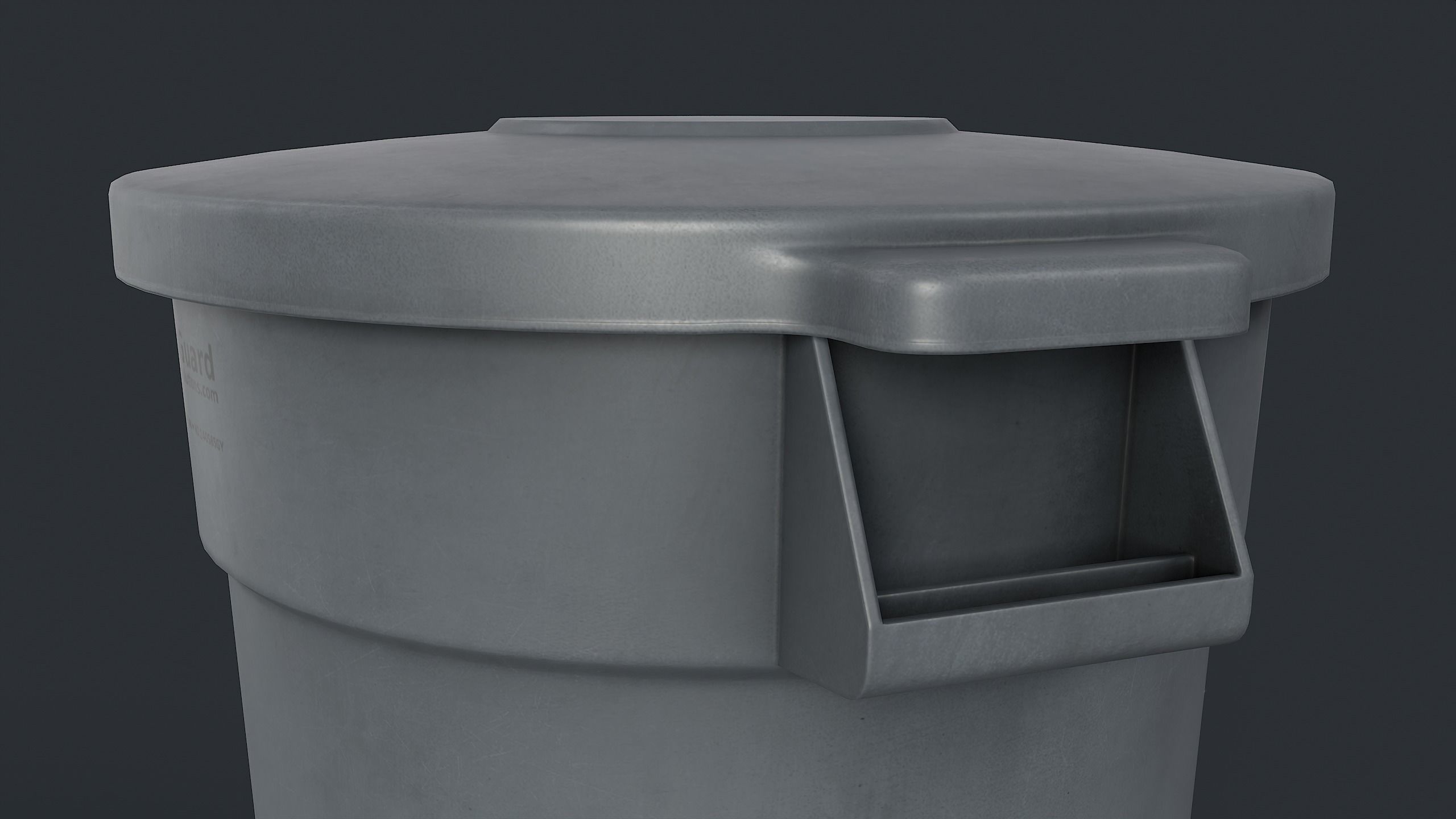 Street Trash Can 39 PBR Game Ready Low-poly 3D model_13
