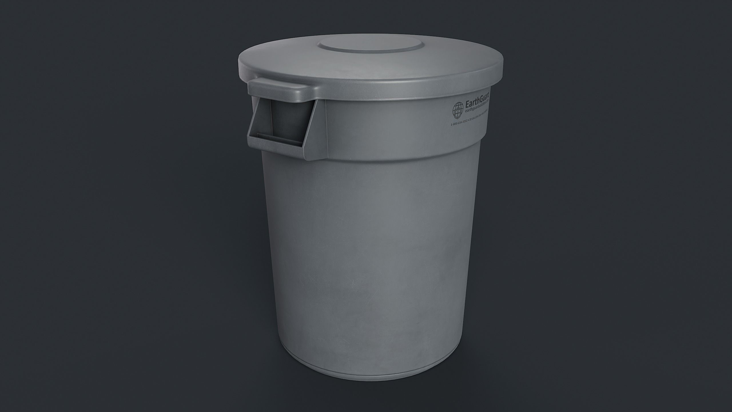 Street Trash Can 39 PBR Game Ready Low-poly 3D model_10
