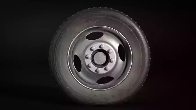 Old Wheel Low-poly 3D model