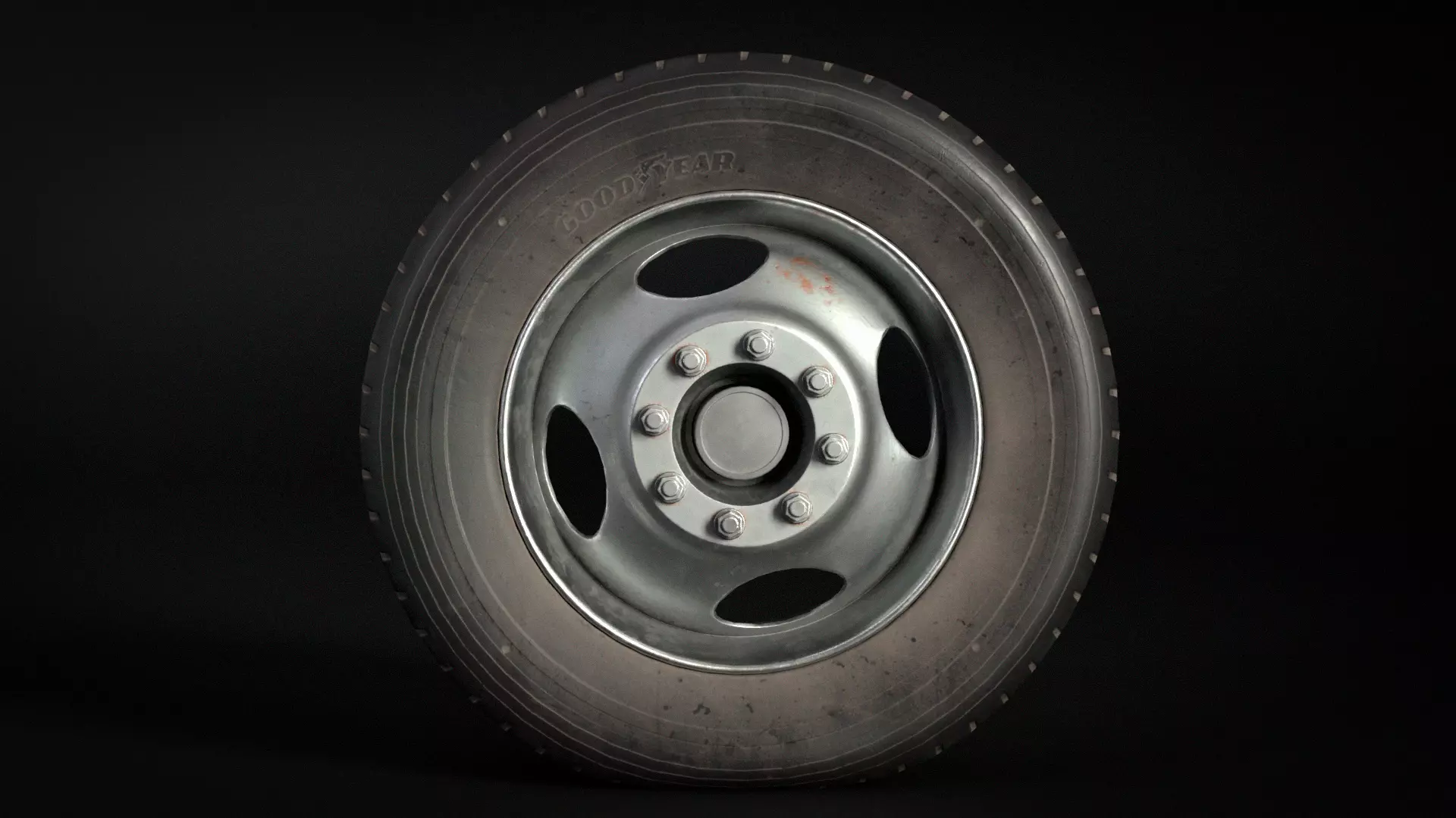 Old Wheel Low-poly 3D model_0