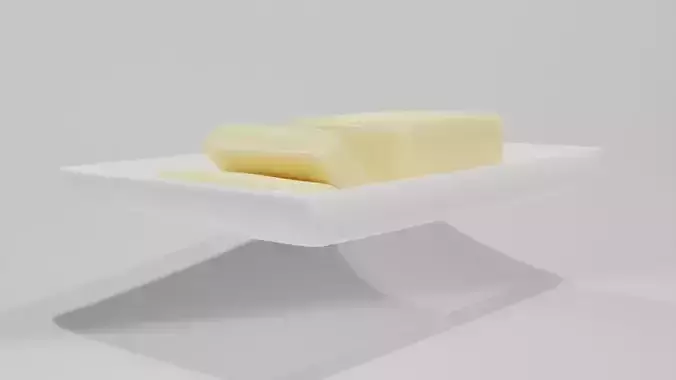 Sliced Butter on a Plate