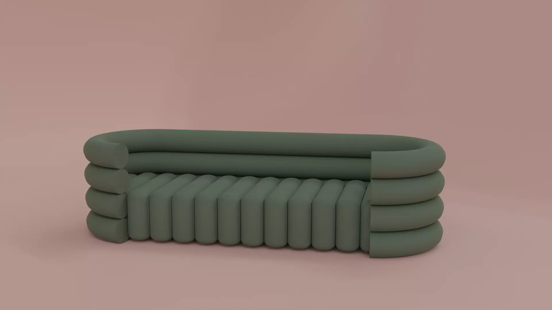 Green Low Poly Sofa Free 3D model_0